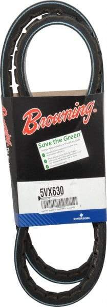 Browning - Section 5VX, 5/8" Wide, 63" Outside Length, Gripnotch V-Belt - Rubber Compound, 358 Gripnotch, No. 5VX630 - Exact Tool & Supply