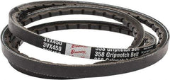 Browning - Section 3VX, 3/8" Wide, 45" Outside Length, Gripnotch V-Belt - Rubber Compound, 358 Gripnotch, No. 3VX450 - Exact Tool & Supply