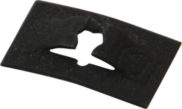 Made in USA - 3/8" Long x 9/16" Wide, Rectangular Speed Nut - 1/16" Hole Diam, Spring Steel, Black Phosphate Finish, For Nonthreaded Fasteners - Exact Tool & Supply