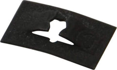Made in USA - 3/8" Long x 9/16" Wide, Rectangular Speed Nut - 1/16" Hole Diam, Spring Steel, Black Phosphate Finish, For Nonthreaded Fasteners - Exact Tool & Supply