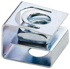 Made in USA - M5x0.80 Screw, 1.78 to 2.03mm Thick, Spring Steel G Nut Retainer - 9/32" Center Edge, Zinc-Plated Finish - Exact Tool & Supply