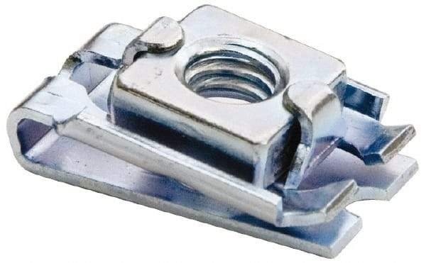 Made in USA - 5/16-18 Screw, 0.096 to 0.141" Thick, Spring Steel U Nut Retainer - 1/2" Center Edge, Zinc-Plated Finish - Exact Tool & Supply