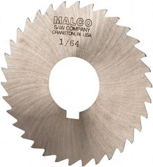 Made in USA - 3" Diam x 1/64" Blade Thickness x 1" Arbor Hole Diam, 34 Tooth Slitting and Slotting Saw - Arbor Connection, Right Hand, Uncoated, High Speed Steel, Concave Ground, Contains Keyway - Exact Tool & Supply