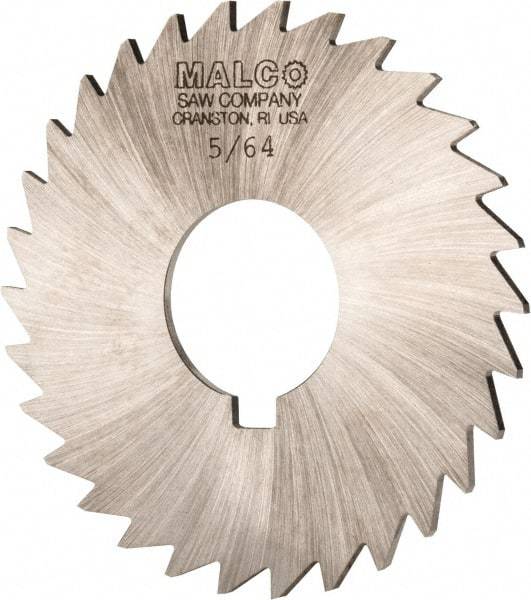 Made in USA - 3" Diam x 5/64" Blade Thickness x 1" Arbor Hole Diam, 30 Tooth Slitting and Slotting Saw - Arbor Connection, Right Hand, Uncoated, High Speed Steel, Concave Ground - Exact Tool & Supply