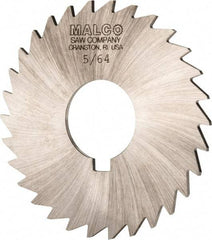 Made in USA - 3" Diam x 5/64" Blade Thickness x 1" Arbor Hole Diam, 30 Tooth Slitting and Slotting Saw - Arbor Connection, Right Hand, Uncoated, High Speed Steel, Concave Ground - Exact Tool & Supply
