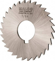 Made in USA - 3" Diam x 7/64" Blade Thickness x 1" Arbor Hole Diam, 30 Tooth Slitting and Slotting Saw - Arbor Connection, Right Hand, Uncoated, High Speed Steel, Concave Ground, Contains Keyway - Exact Tool & Supply