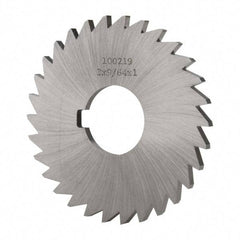 Made in USA - 3" Diam x 9/64" Blade Thickness x 1" Arbor Hole Diam, 30 Tooth Slitting and Slotting Saw - Arbor Connection, Right Hand, Uncoated, High Speed Steel, Concave Ground, Contains Keyway - Exact Tool & Supply
