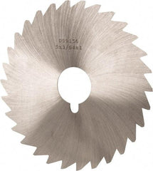 Made in USA - 5" Diam x 3/64" Blade Thickness x 1" Arbor Hole Diam, 40 Tooth Slitting and Slotting Saw - Arbor Connection, Right Hand, Uncoated, High Speed Steel, Concave Ground, Contains Keyway - Exact Tool & Supply