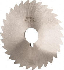 Made in USA - 5" Diam x 7/64" Blade Thickness x 1" Arbor Hole Diam, 40 Tooth Slitting and Slotting Saw - Arbor Connection, Right Hand, Uncoated, High Speed Steel, Concave Ground, Contains Keyway - Exact Tool & Supply