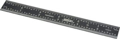SPI - 6" Long, 1/64, 1/50, 1/32, 1/10" Graduation, Rigid Steel Rule - 3R Graduation Style, 3/4" Wide, Black, Black Chrome Finish - Exact Tool & Supply