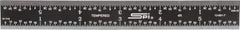 SPI - 6" Long, 1/64, 1/32, 1/16, 1/8" Graduation, Rigid Steel Rule - 4R Graduation Style, 3/4" Wide, Black, Black Chrome Finish - Exact Tool & Supply