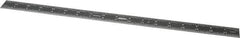 SPI - 18" Long, 1/100, 1/64, 1/32, 1/10" Graduation, Rigid Steel Rule - 5R Graduation Style, 1-1/8" Wide, Black, Black Chrome Finish - Exact Tool & Supply