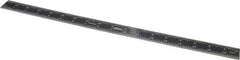 SPI - 18" Long, 1/64, 1/32" and 0.5, 1mm Graduation, Rigid Steel Rule - English/Metric Graduation Style, 1-1/8" Wide, Black, Black Chrome Finish - Exact Tool & Supply