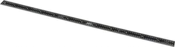 SPI - 12" Long, 1/64, 1/50, 1/32, 1/10" Graduation, Flexible Steel Rule - 3R Graduation Style, 1/2" Wide, Black, Black Chrome Finish - Exact Tool & Supply