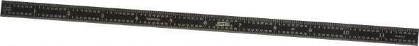 SPI - 12" Long, 1/64, 1/32, 1/16, 1/8" Graduation, Flexible Steel Rule - 4R Graduation Style, 1/2" Wide, Black, Black Chrome Finish - Exact Tool & Supply