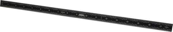 SPI - 18" Long, 1/100, 1/64, 1/32, 1/10" Graduation, Flexible Steel Rule - 5R Graduation Style, 3/4" Wide, Black, Black Chrome Finish - Exact Tool & Supply