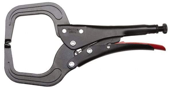Proto - 11-3/16" OAL C-Clamp Locking Pliers - 15/32" Jaw Width, 3-45/64" Jaw Depth, 3-15/16" Jaw Opening, Standard Handle - Exact Tool & Supply