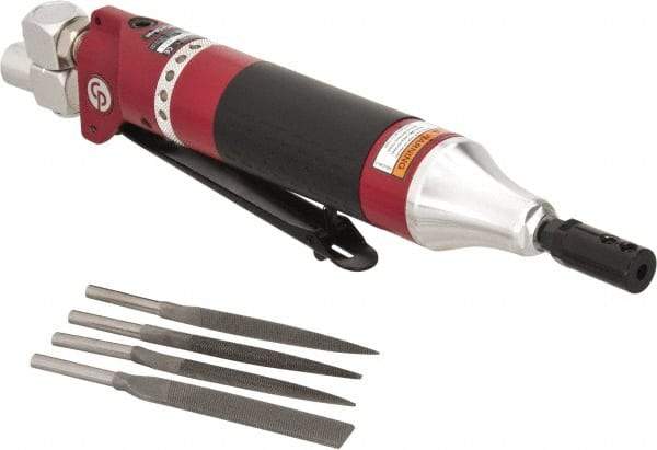 Chicago Pneumatic - 6 CFM Air Consumption, 7/32 Inch Long Stroke Flat, Half Round, Round and Triangular Air Files - 12,000 Blow per Minute, 1/4 Inch Inlet - Exact Tool & Supply