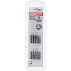 Wiha - 5mm Hex Screwdriver Bit - 1/4" Drive, 1" OAL - Exact Tool & Supply