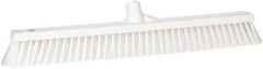 Vikan - 24" Combo Duty Synthetic Push Broom - 2" Bristle Length, Plastic Block, European Threaded Handle Connection - Exact Tool & Supply