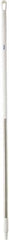 Vikan - 59 x 1-1/4" Aluminum Squeegee Handle - European Threaded Connection, White - Exact Tool & Supply