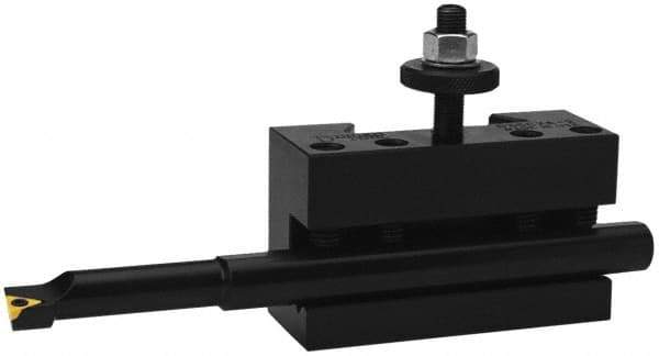 Dorian Tool - Series EA, #2 Boring, Turning & Facing Tool Post Holder - 635mm & Up Lathe Swing, 4" OAH x 7" OAL, 1-1/2" Max Tool Cutting Size, 3" Centerline Height - Exact Tool & Supply