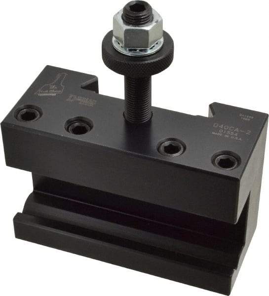 Dorian Tool - Series CA, #2 Boring, Turning & Facing Tool Post Holder - 400 to 500mm Lathe Swing, 3" OAH x 4-1/2" OAL, 1-1/4" Max Tool Cutting Size, 1-15/16" Centerline Height - Exact Tool & Supply
