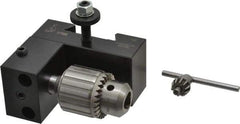 Dorian Tool - Series CXA, #35 Dovetail Drill Chuck Tool Post Holder - 350 to 430mm Lathe Swing, 2-1/4" OAH x 4.67" OAL, 1/2" Max Tool Cutting Size, 1-5/8" Centerline Height - Exact Tool & Supply