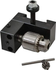 Dorian Tool - Series CA, #35 Dovetail Drill Chuck Tool Post Holder - 400 to 500mm Lathe Swing, 2-1/4" OAH x 4.67" OAL, 1/2" Max Tool Cutting Size, 1-15/16" Centerline Height - Exact Tool & Supply