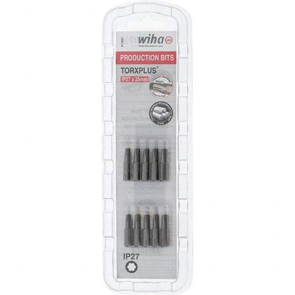 Wiha - 1/4" Drive IP27 Torx Plus Screwdriver Bit - 1" OAL, Insert Bit - Exact Tool & Supply