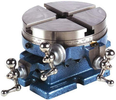 Palmgren - 10" Table Diam, Cross Slide Cross Slide Rotary Machining Table - 5-9/16" Centerline Height, 1-5/8" Bore Diam, 5/8" T-Slot Width - Exact Tool & Supply