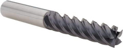 Value Collection - 1/2", 2" LOC, 1/2" Shank Diam, 4" OAL, 5 Flute, Solid Carbide Square End Mill - Single End, TiAlN Finish, Spiral Flute, 45° Helix, Right Hand Cut, Right Hand Flute - Exact Tool & Supply