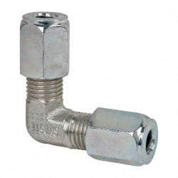 Parker - Metal Flareless Bite Tube Union Elbow - 1/4 NPTF - Exact Tool & Supply