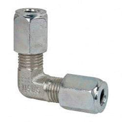 Parker - Metal Flareless Bite Tube Union Elbow - 1/4 NPTF - Exact Tool & Supply