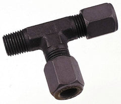 Parker - Metal Flareless Bite Tube Male Run Tee - 1/8 NPTF - Exact Tool & Supply