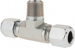Parker - Metal Flareless Bite Tube Male Branch Tee - 1/2 NPTF - Exact Tool & Supply