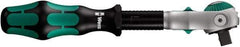 Wera - 3/8" Drive Round Head Ratchet - Satin Finish, 8" OAL, 72 Gear Teeth, Ergonomic with Speed Tube Handle, Locking Flex Head - Exact Tool & Supply