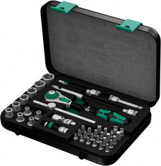 Wera - 41 Piece 1/4" Drive Socket & Bit Set - Comes in Molded Steel Case with High Density Foam Insert - Exact Tool & Supply