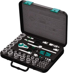 Wera - 43 Piece 3/8" Drive Socket & Bit Set - Comes in Molded Steel Case with High Density Foam Insert - Exact Tool & Supply