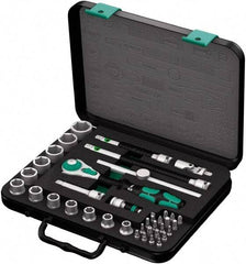 Wera - 38 Piece 3/8" Drive Socket & Bit Set - Comes in Molded Steel Case with High Density Foam Insert - Exact Tool & Supply