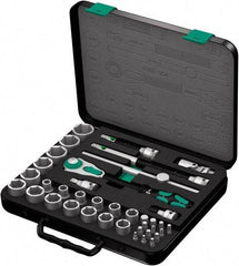 Wera - 37 Piece 1/2" Drive Socket & Bit Set - Comes in Molded Steel Case with High Density Foam Insert - Exact Tool & Supply