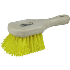 8″ Utility Scrub Brush, Yellow Polypropylene Fill, Short Handle, Foam Block - Exact Tool & Supply