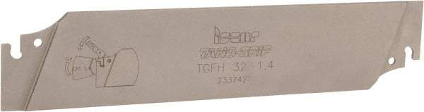 Iscar - 1.26" Blade Height, 0.041" Blade Width, 5-29/32" OAL, Neutral Cut, Single End Indexable Cut-Off Blade - TGFH Blade, Tang-Grip Series - Exact Tool & Supply