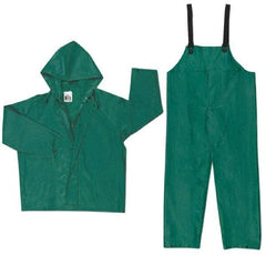 MCR Safety - Size 2XL, Green, Chemical, Rain Two Piece Suit - Attached Hood - Exact Tool & Supply