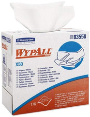WypAll - X50 Dry Shop Towel/Industrial Wipes - Pop-Up, 12-1/4" x 9-1/4" Sheet Size, White - Exact Tool & Supply