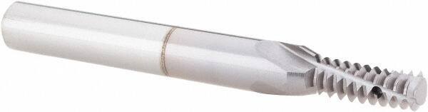 Vargus - 1/4-20, 7/16-20, 1/2-20, 3/4-20, 1-20 UNC, UNEF, UNF, 0.192" Cutting Diam, 3 Flute, Solid Carbide Helical Flute Thread Mill - Internal Thread, 0.525" LOC, 2.244" OAL, 1/4" Shank Diam - Exact Tool & Supply