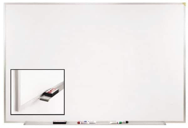 Ghent - 48-1/2" High x 72-1/2" Wide Porcelain on Steel Magnetic Marker Board - Aluminum Frame, 2.63" Deep - Exact Tool & Supply