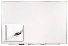 Ghent - 48-1/2" High x 72-1/2" Wide Porcelain on Steel Magnetic Marker Board - Aluminum Frame, 2.63" Deep - Exact Tool & Supply