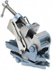 Palmgren - 2-7/8" Jaw Width, 2-1/2" Jaw Opening Capacity, Angle Stationary Machine Vise - Manual Operation, 1 Station, 9" Long x 3-7/8" High x 1-1/2" Deep, 30,000 psi Max Clamp Force, Cast Iron - Exact Tool & Supply