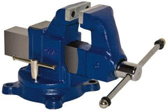 Yost Vises - 6" Jaw Width, 10" Opening Capacity, 6-1/4" Throat Depth, Ductile Iron Swivel Bench Vise - Bolt Down Base Attachment - Exact Tool & Supply